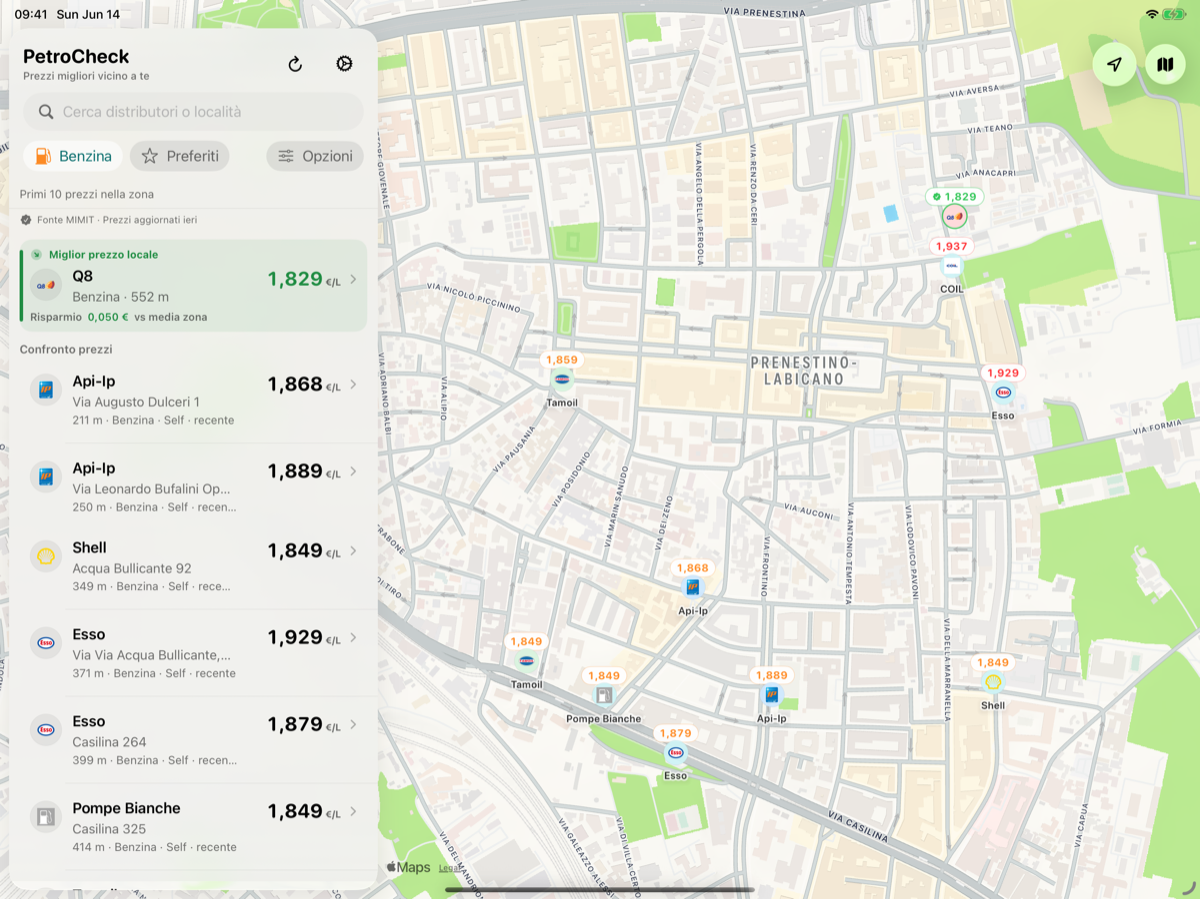 PetroCheck map results on iPad